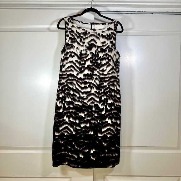 Banana Republic Animal Print Classic Sheath Sleeveless Dress 12 - Picture 2 of 12